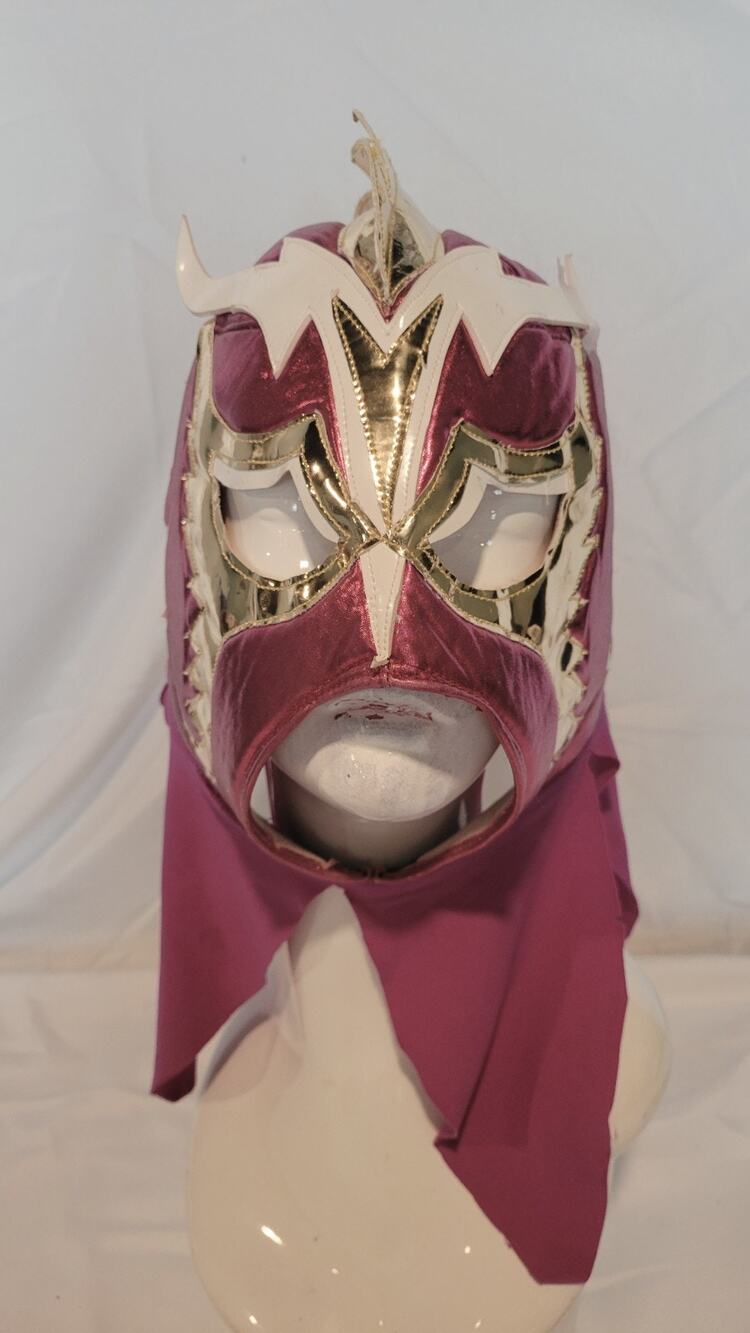 Lucha Libre Wrestling Mask Pink Gold White Mexican Wrestler Adult Costume...